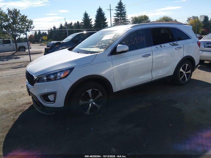 Vin: 5xyph4a55gg018085, lot: 46808583, kia sorento 3.3l ex 20162