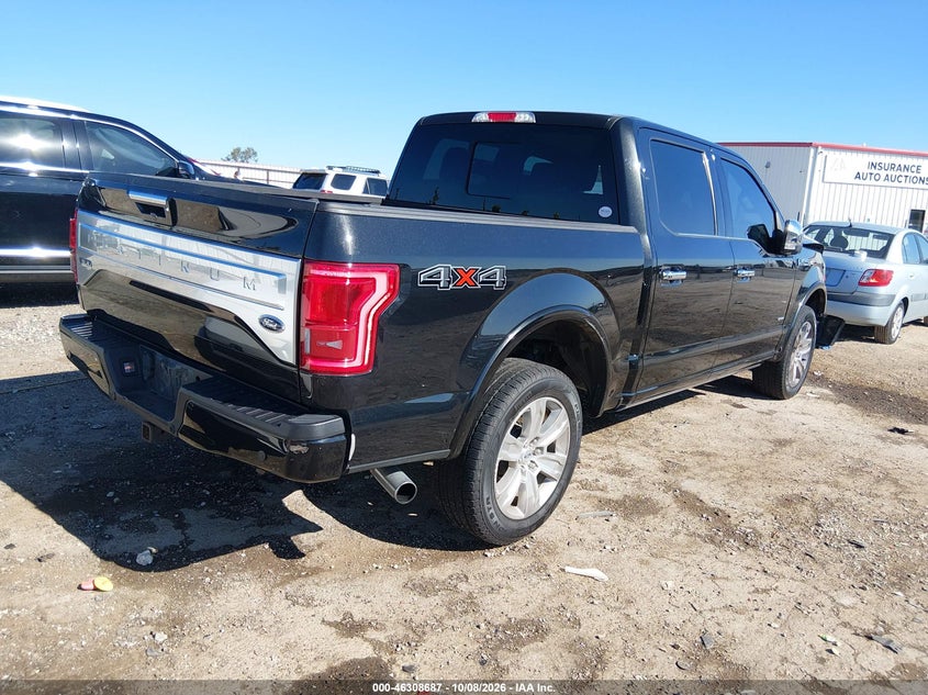 Vin: 1ftew1eg0ffb38210, lot: 46808886, ford f-150 platinum 20154