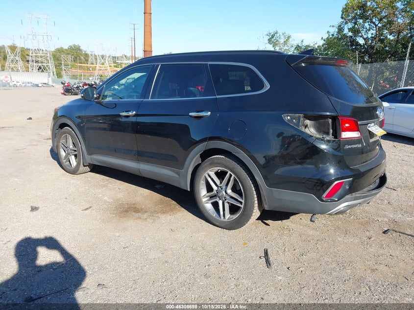 Vin: km8srdhf8hu189740, lot: 46808897, hyundai santa fe se ultimate 20173