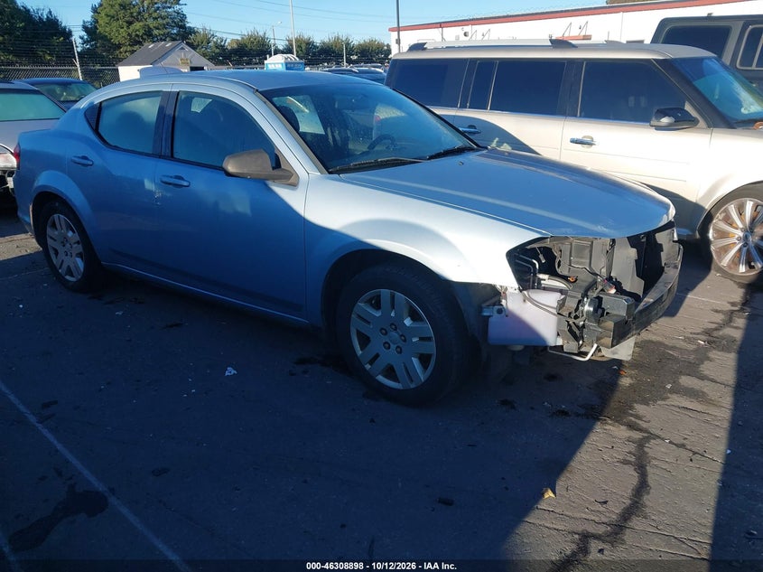 Vin: 1c3cdzab0dn628918, lot: 46809097, dodge avenger se 20131