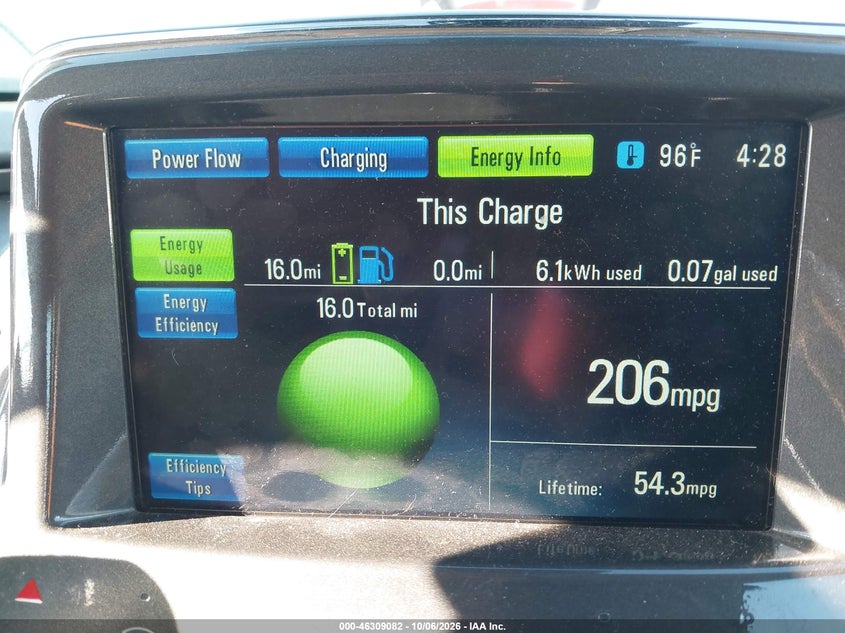 CHEVROLET VOLT 2012 VIN 1G1RD6E43CU109889