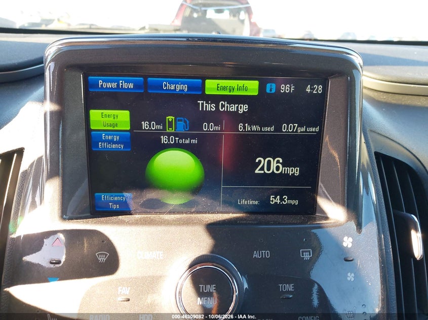 CHEVROLET VOLT 2012 VIN 1G1RD6E43CU109889