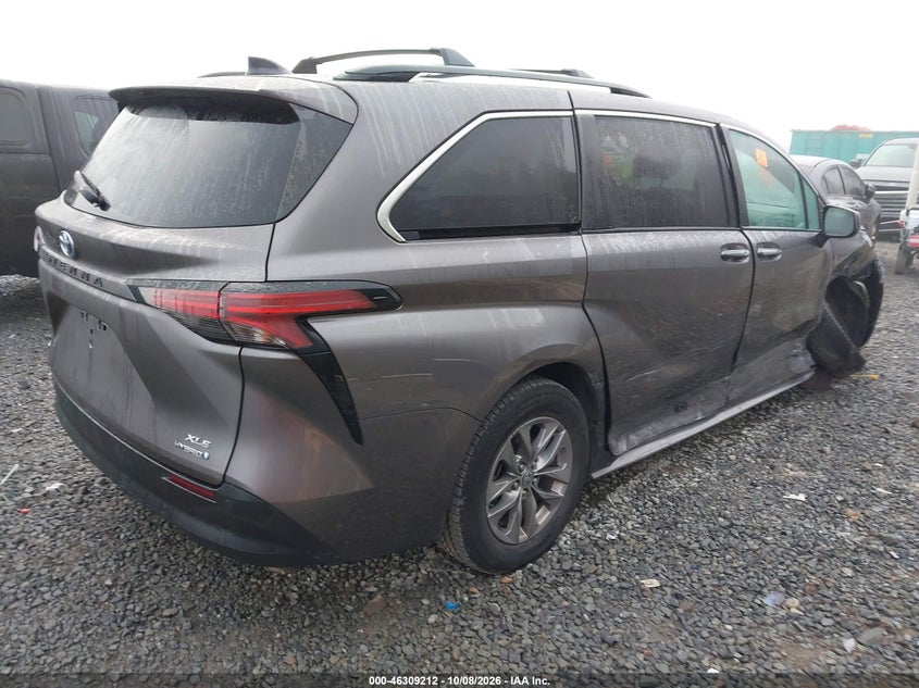 Vin: 5tdjskfc5ms030318, lot: 46809411, toyota sienna xle 20214