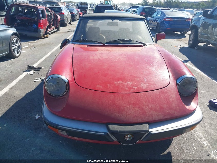 ALFA-ROMEO SPIDER 1988 VIN ZARBA5645J1062735