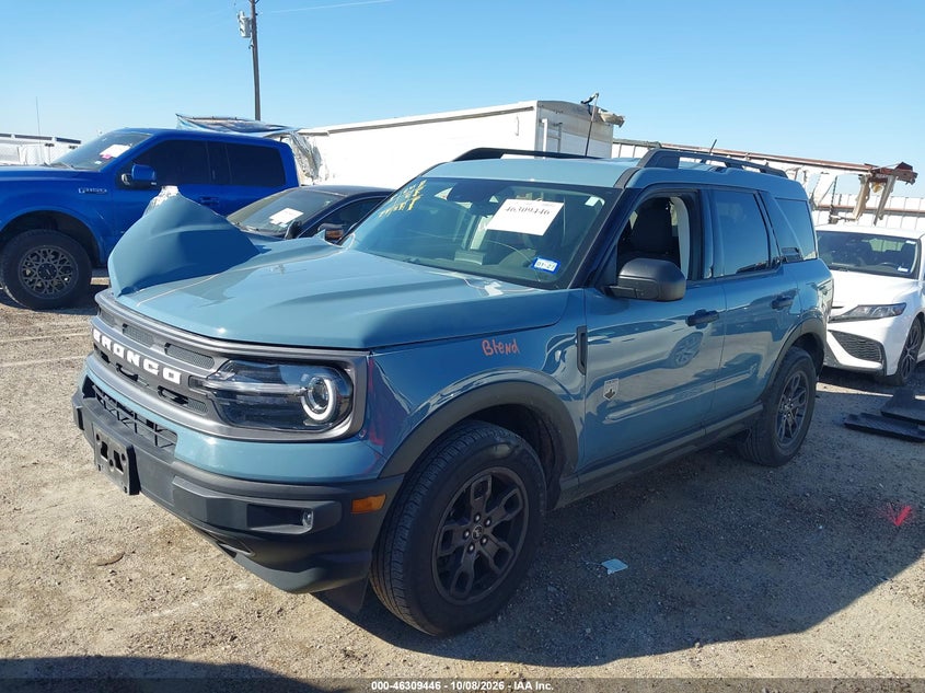Vin: 3fmcr9b62nre16711, lot: 46809645, ford bronco sport big bend 20222