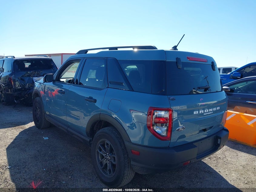 Vin: 3fmcr9b62nre16711, lot: 46809645, ford bronco sport big bend 20223