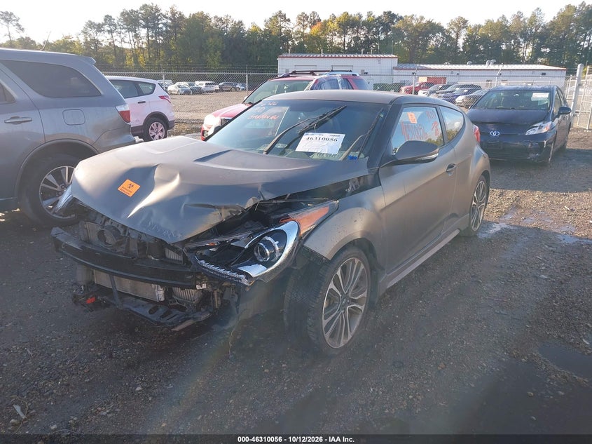 Vin: kmhtc6ae6gu253355, lot: 46810255, hyundai veloster turbo 20162