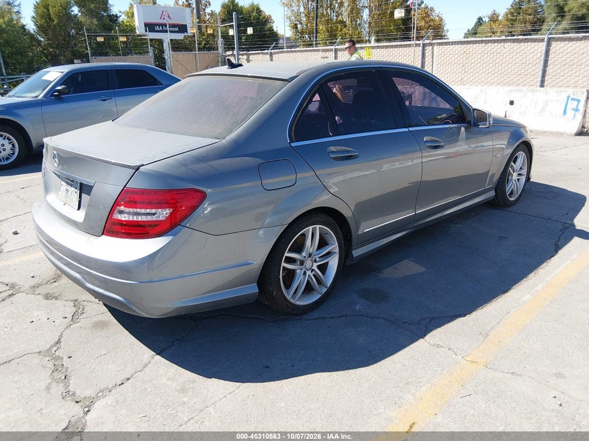 Vin: wddgf4hb1cr217878, lot: 46810762, mercedes-benz c 250 sport 20124