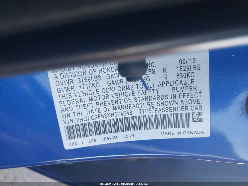 2019 HONDA CIVIC LX · Фото 9