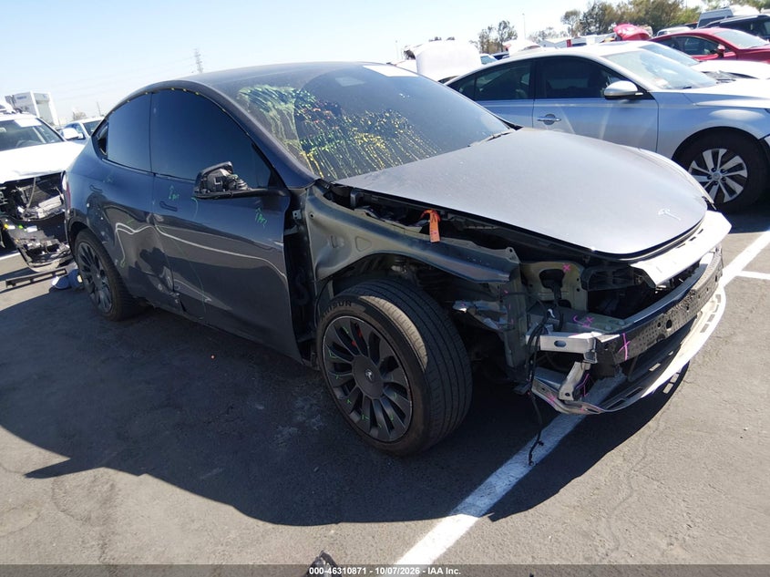 Vin: 5yjygdefxmf257161, lot: 46811070, tesla model y performance dual motor all-wheel drive 20211