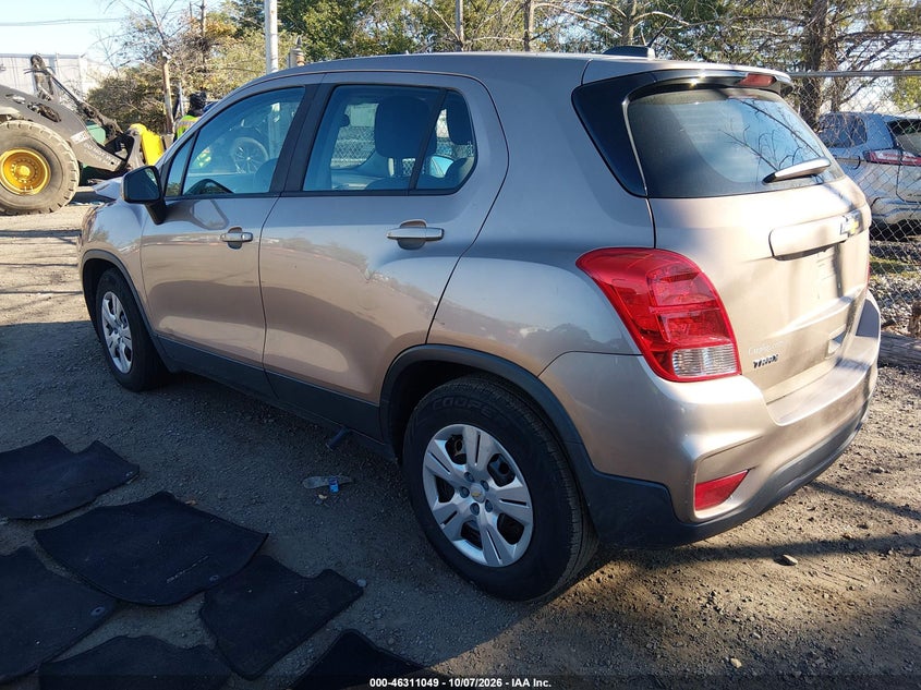 Vin: 3gncjksb5jl264573, lot: 46811248, chevrolet trax ls 20183