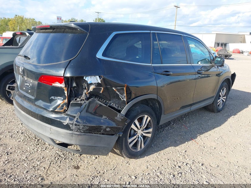 Vin: 5fnyf6h50gb031684, lot: 46811289, honda pilot ex-l 20164