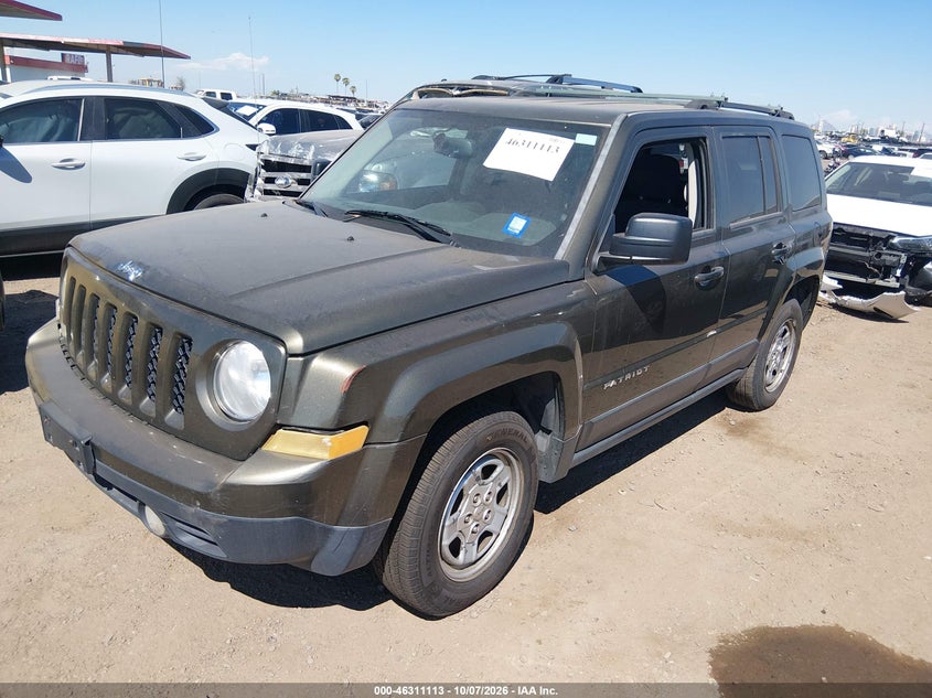 Vin: 1c4njrbb2gd566332, lot: 46811312, jeep patriot sport 20162