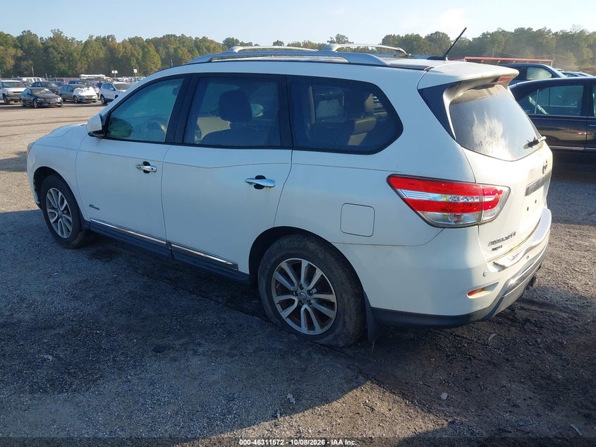 Vin: 5n1cr2mmxec655733, lot: 46811772, nissan pathfinder hybrid sl 20143