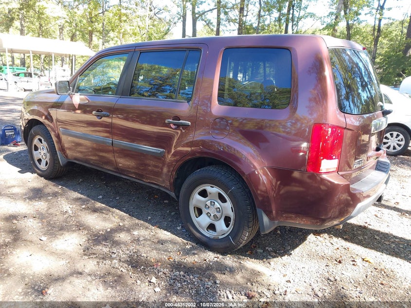 Vin: 5fnyf4h24ab027767, lot: 46812202, honda pilot lx 20103