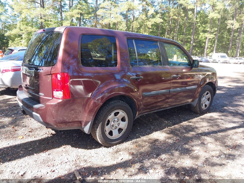 Vin: 5fnyf4h24ab027767, lot: 46812202, honda pilot lx 20104