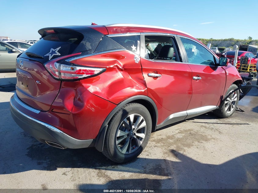 Vin: 5n1az2mg4fn276539, lot: 46812291, nissan murano sl 20154