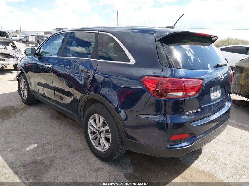 Vin: 5xypg4a32kg541851, lot: 46812424, kia sorento 2.4l lx 20193