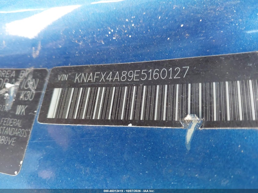 KIA FORTE 2014 VIN KNAFX4A89E5160127