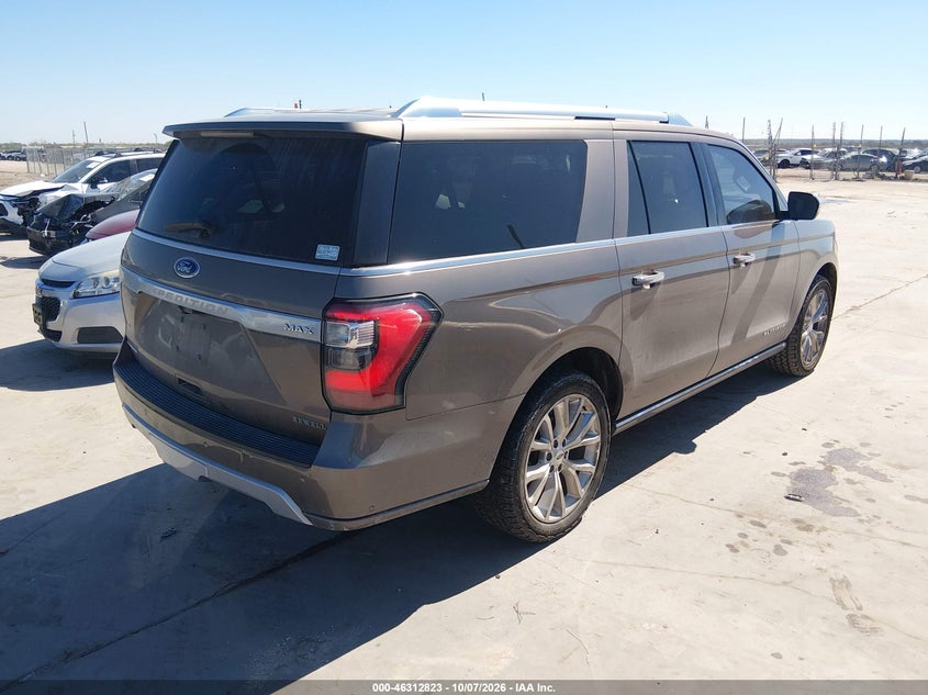 Vin: 1fmjk1mt5jea13576, lot: 46813023, ford expedition max platinum 20184