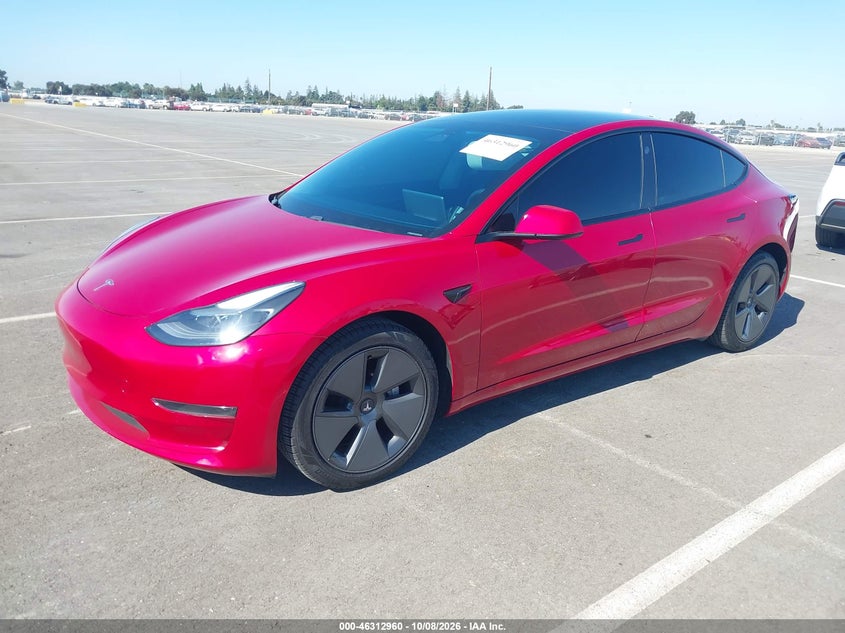 Vin: 5yj3e1ea2mf075635, lot: 46813160, tesla model 3 standard range plus rear-wheel drive 20212
