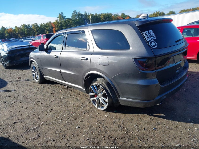 Vin: 1c4sdjgj9kc647127, lot: 46813306, dodge durango srt awd 20193