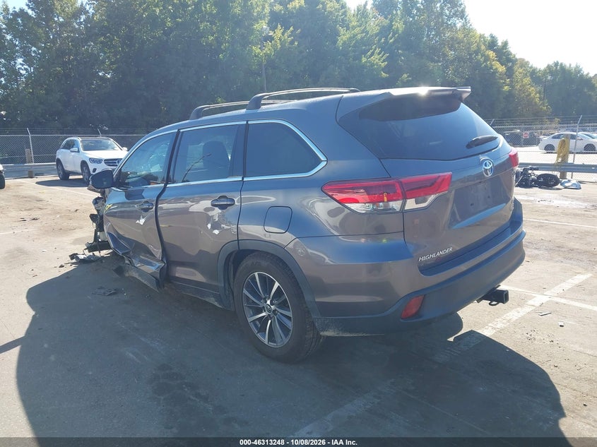 Vin: 5tdzzrfh9ks362584, lot: 46813471, toyota highlander le 20193