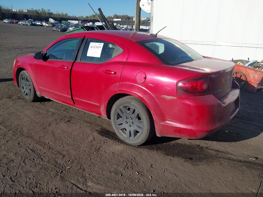 Vin: 1c3cdzab6en214429, lot: 46813642, dodge avenger se 20143