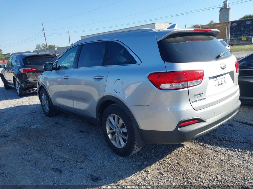Vin: 5xypg4a39gg158805, lot: 46813740, kia sorento 2.4l lx 20163