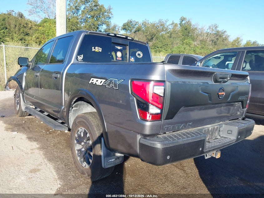 Vin: 1n6aa1ed8mn517474, lot: 46813817, nissan titan pro-4x 4x4 20213