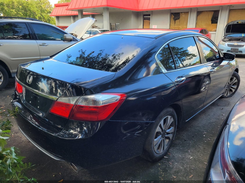 Vin: 1hgcr2f37da000210, lot: 46814165, honda accord lx 20134