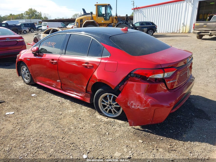 Vin: jtdebrbe8lj004700, lot: 46814569, toyota corolla hybrid le 20203