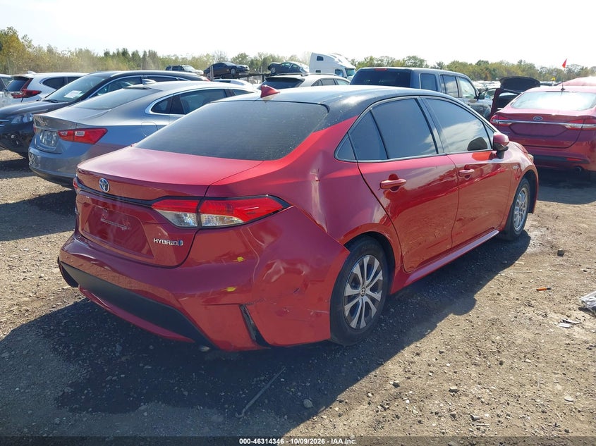 Vin: jtdebrbe8lj004700, lot: 46814569, toyota corolla hybrid le 20204