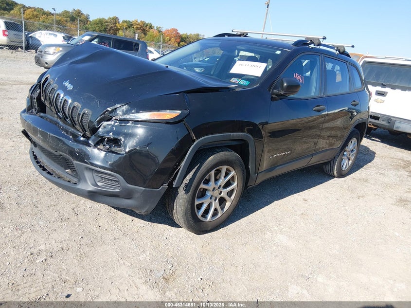 Vin: 1c4pjmab4fw764412, lot: 46815104, jeep cherokee sport 20152