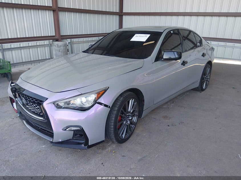 2019 Infiniti Q50 3.0T Red Sport 400, Левый бок, IAAI, VIN JN1FV7AR8KM800450 — фото 2