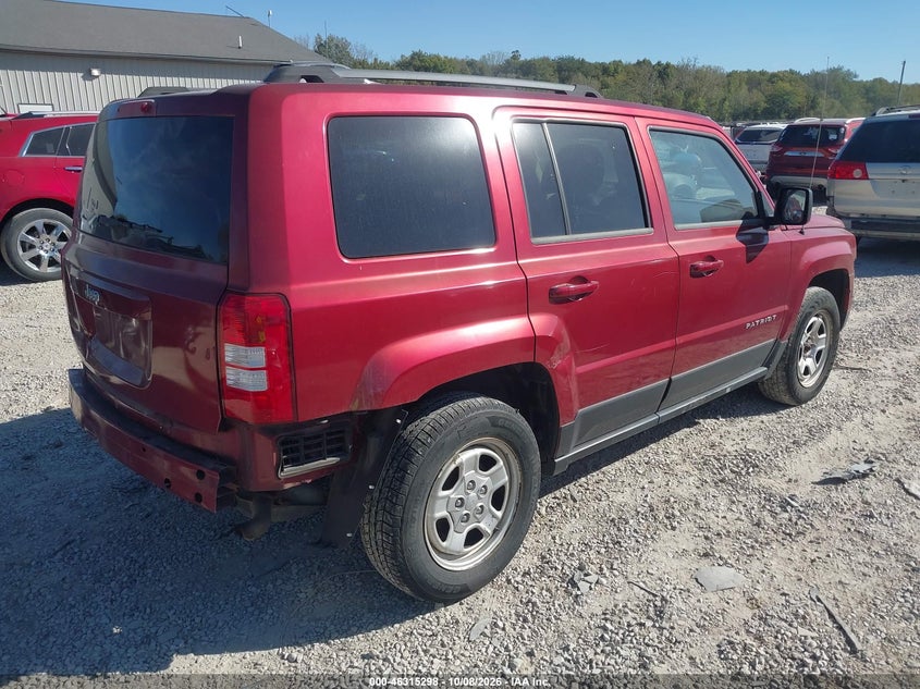 Vin: 1c4njpba8ed593382, lot: 46815521, jeep patriot sport 20144