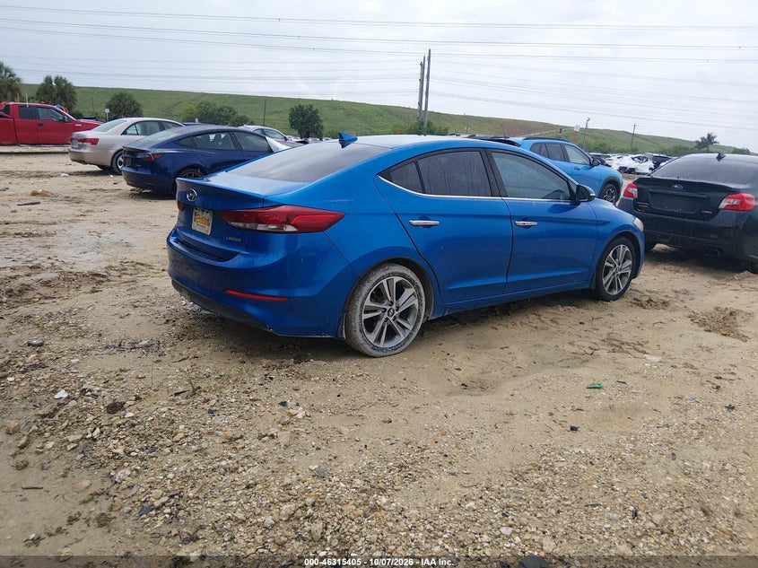Vin: kmhd84lf2hu283406, lot: 46815628, hyundai elantra limited 20174