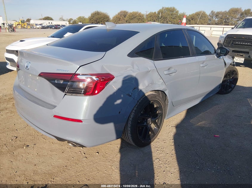 Vin: 2hgfe2f56rh545625, lot: 46815697, honda civic sport 20244