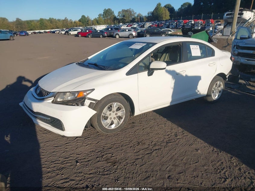 Vin: 19xfb2f58fe255210, lot: 46815758, honda civic lx 20152