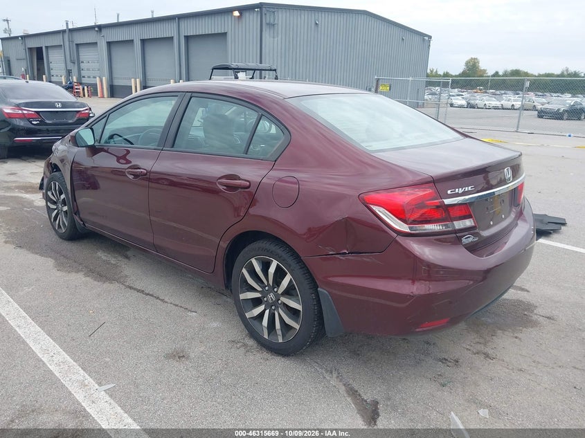 Vin: 19xfb2f96fe068115, lot: 46815892, honda civic ex-l 20153
