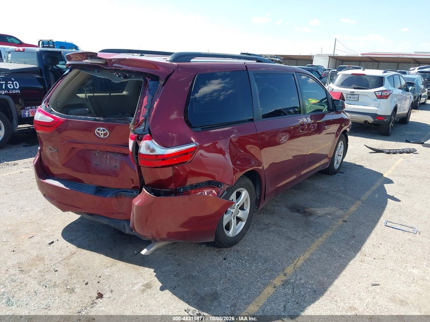 Vin: 5tdkz3dc0hs850580, lot: 46815900, toyota sienna le 8 passenger 20174