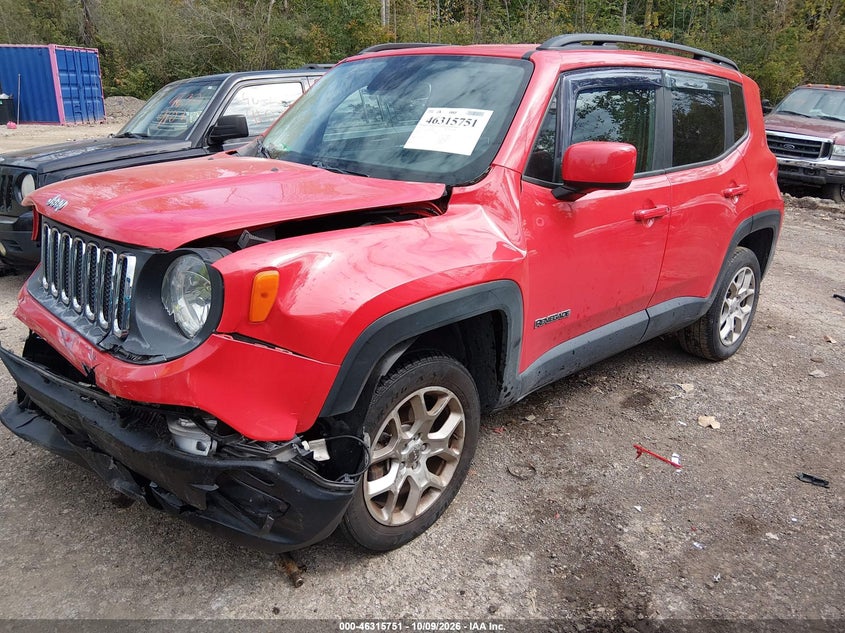 Vin: zaccjbbb1hpf39690, lot: 46815974, jeep renegade latitude 4x4 20172