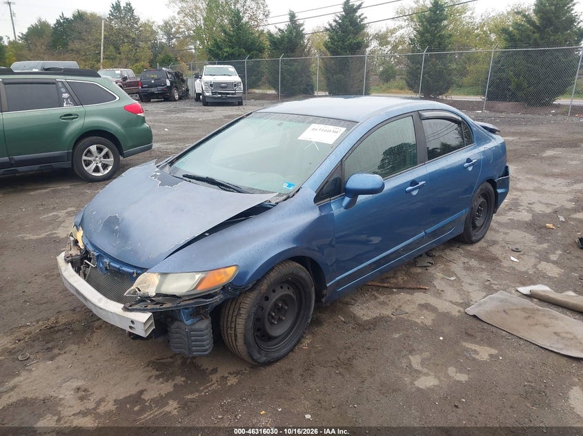 2008 Honda Civic Lx, Front & Rear, IAAI, VIN 1HGFA16558L112210 — photo 2