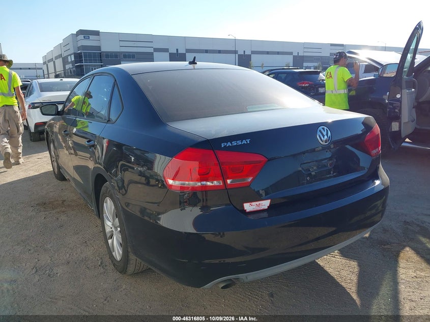 Vin: 1vwap7a35dc034695, lot: 46817027, volkswagen passat 2.5l s 20133