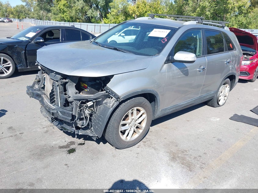 Vin: 5xykt4a61eg546995, lot: 46817075, kia sorento lx 20142