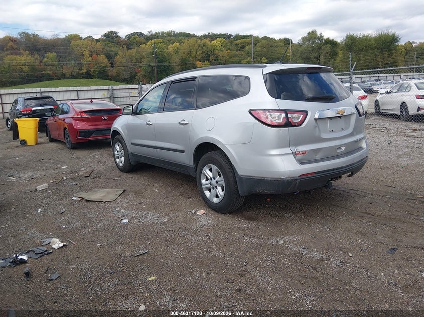 Vin: 1gnkrfkd9ej131955, lot: 46817342, chevrolet traverse ls 20143