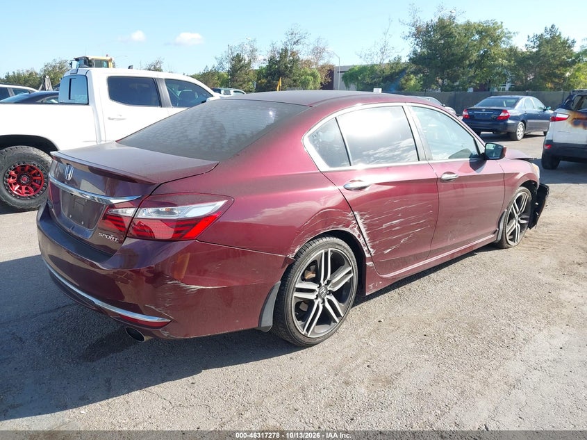 Vin: 1hgcr2f57ga043435, lot: 46817500, honda accord sport 20164