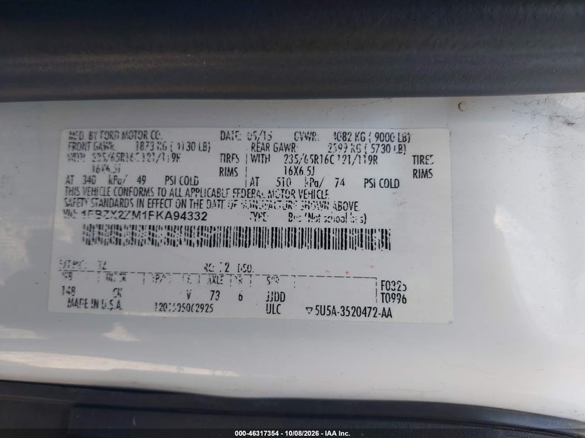 2015 FORD TRANSIT-350 XLT · Фото 9
