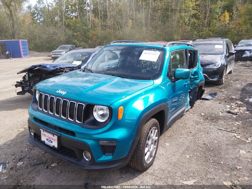 Vin: zacnjbbb2lpl08120, lot: 46817579, jeep renegade latitude 4x4 20202