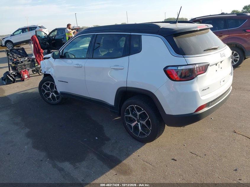 Vin: 3c4njdcn8st558203, lot: 46817661, jeep compass limited 4x4 20253